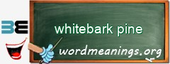 WordMeaning blackboard for whitebark pine